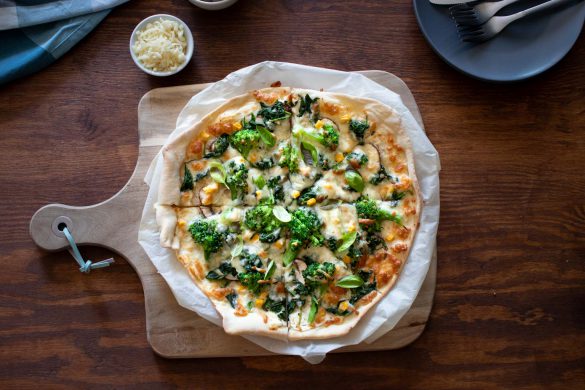 Weiße Pizza mit Gemüse Weiße Pizza mit Gemüse | fructosearm, laktosefrei