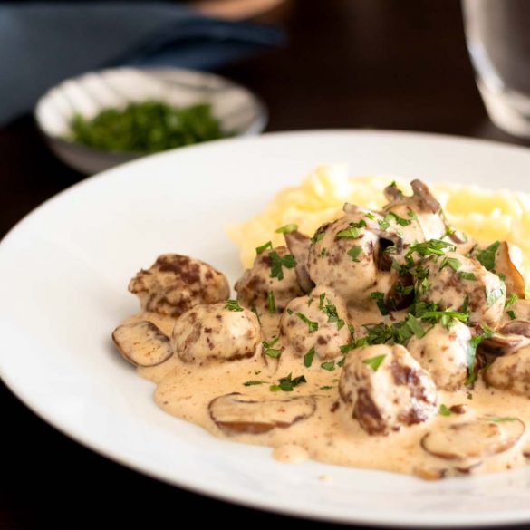 Köttbullar mit Champignons | fructosefrei, laktosefrei