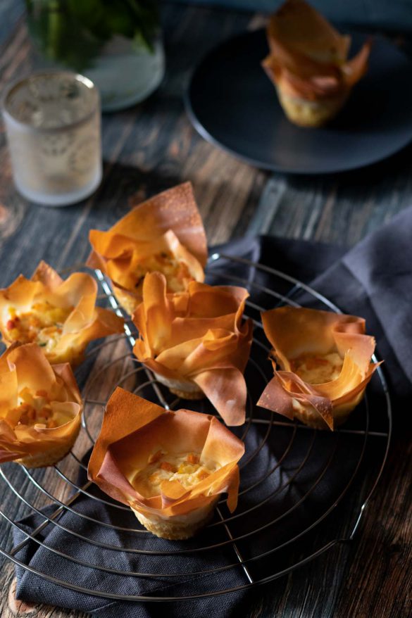 Filoteig-Körbchen mit Kürbis und Feta | fructosearm, laktosefrei, zuckerfrei