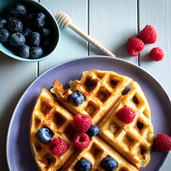 Dinkelwaffeln mit Quark | laktosefrei, zuckerfrei, fructosefrei