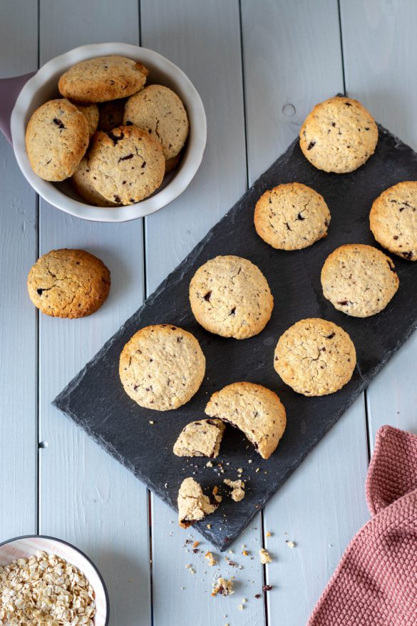 Haferkekse mit Schokostückchen | fructosefreies, zuckerfreies und laktosefreies Rezep