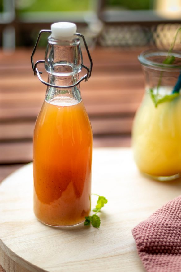 Zuckerfreier, fructosearmer Rhabarbersirup mit Vanille | laktosefrei, fructosefrei, zuckerfrei