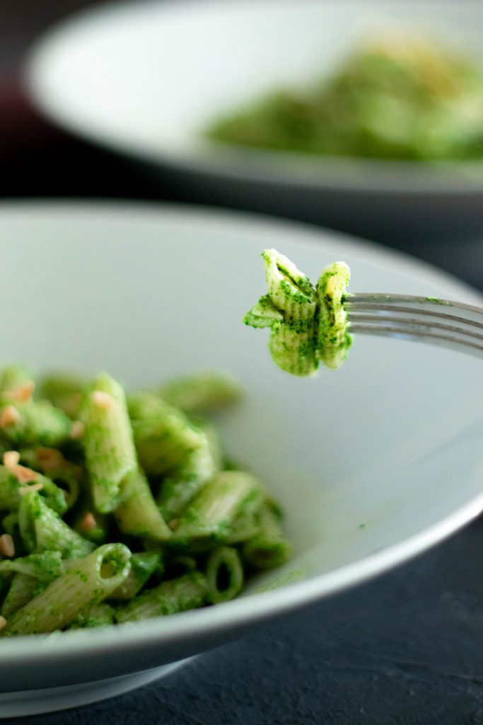 Fructosefreie Nudeln mit Spinat-Frischkäse-Pesto