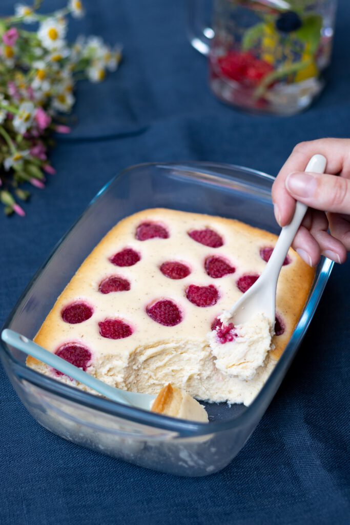 Fructosefreier Himbeer-Cheesecake ohne Boden