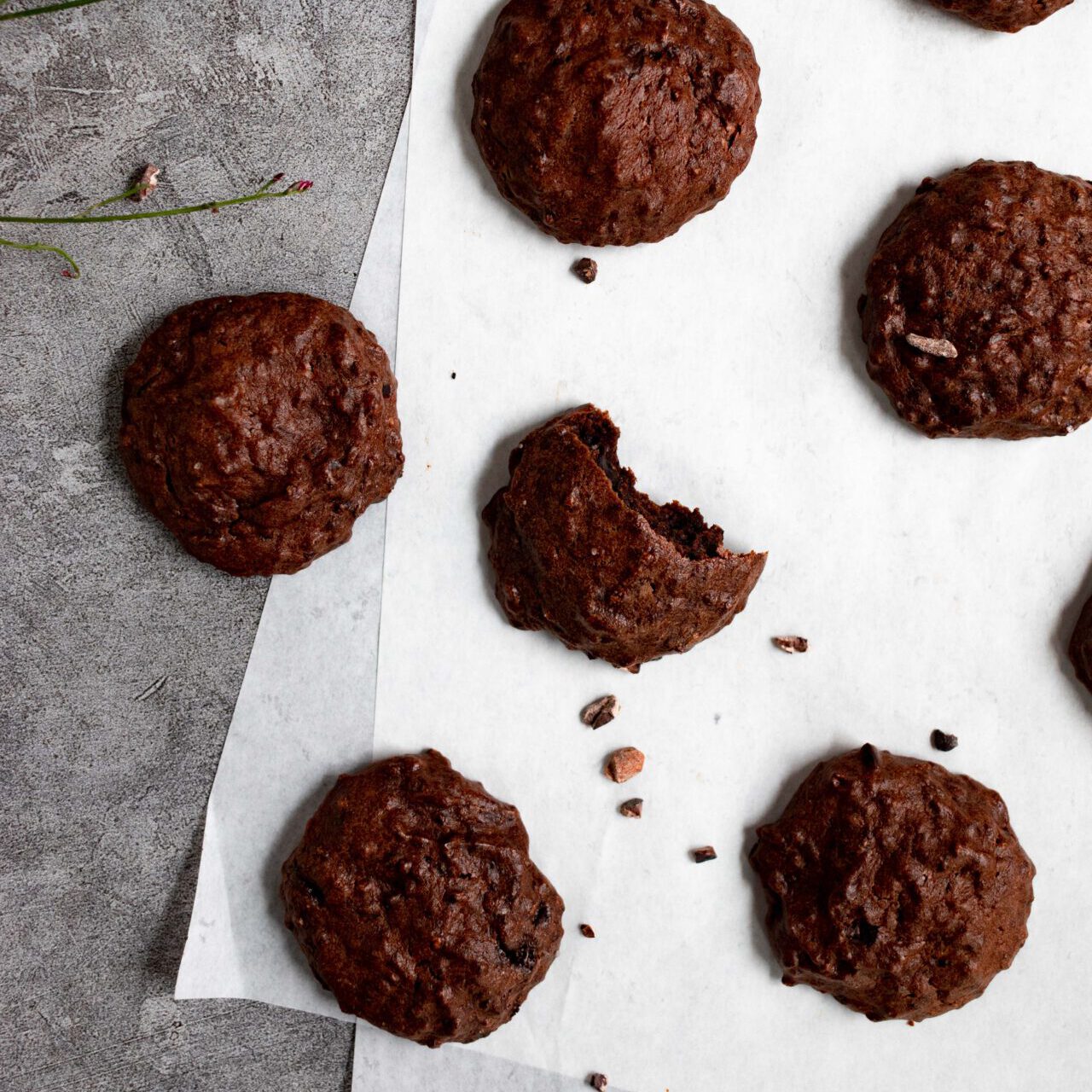 Triple Chocolate Cookies | fructosearm, laktosefrei, zuckerfrei, glutenfrei, vegan